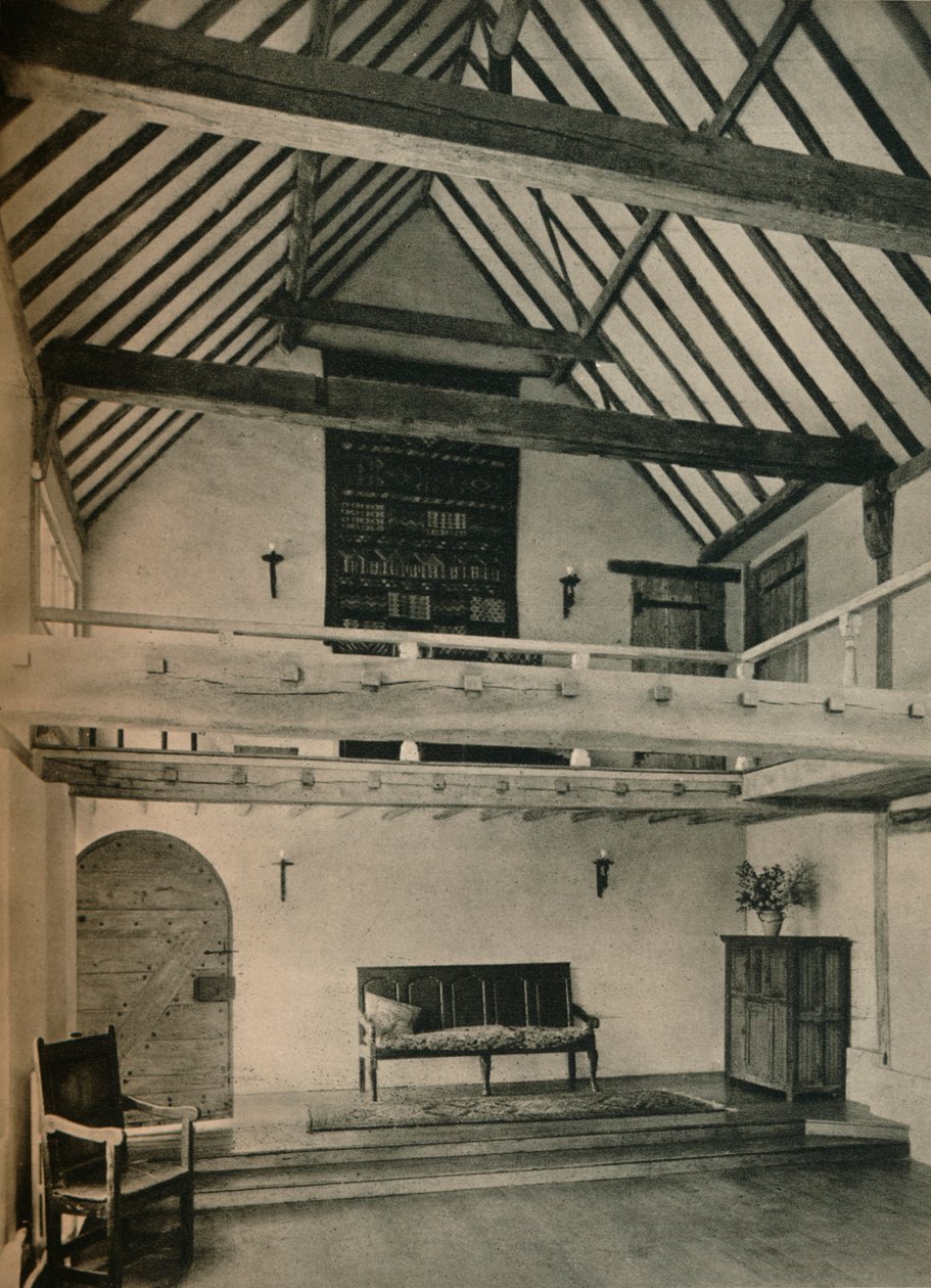 Boxhurst Farm, Kent: End of Dance Room. Restaurert og omgjort av Oliver Hill, c1928 av Unbekannt