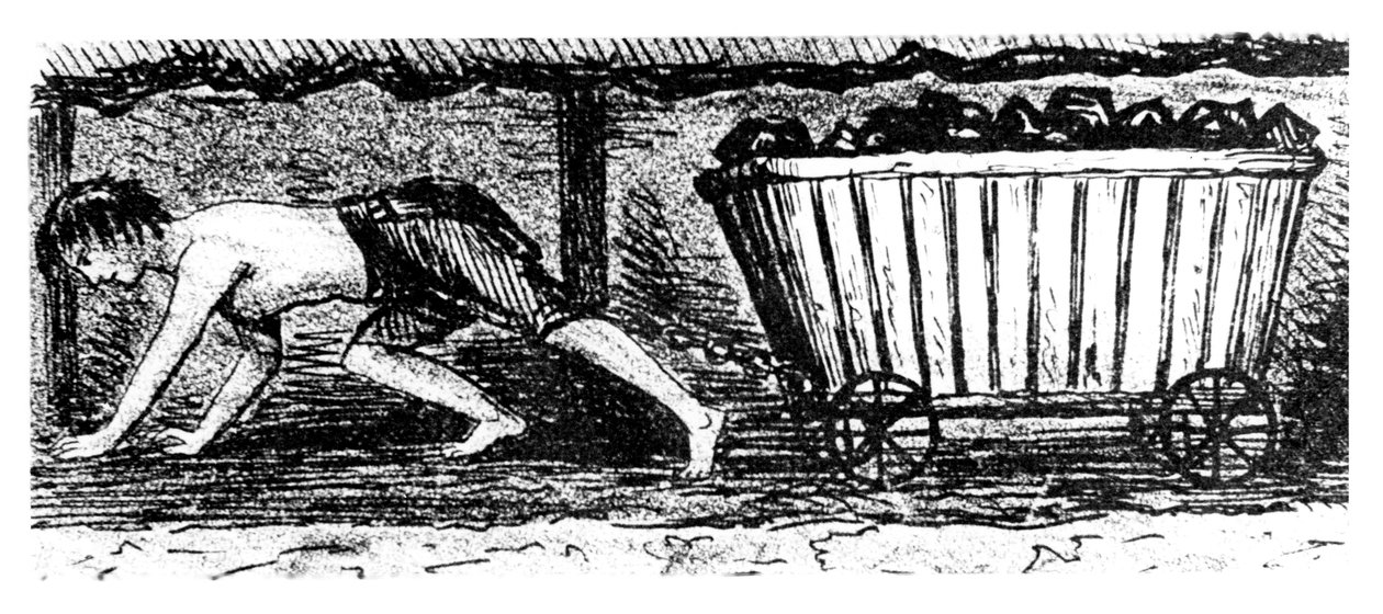 Gutteputter tegner en lastebil som inneholder kull langs en 24 tommer høy søm, Halifax, Yorkshire, 1848 av Unbekannt