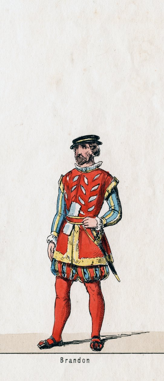 Brandon, kostymedesign for Shakespeares skuespill, Henry VIII, 1800-tallet av Unbekannt
