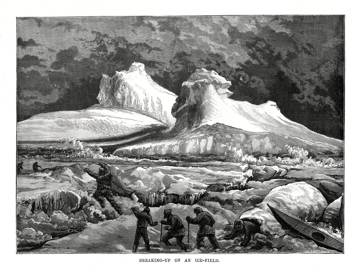Oppbryting av et isfelt, 1877 av Unbekannt