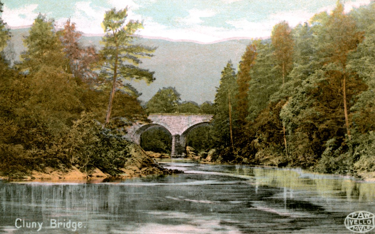 Bridge of Cluny, nær Pitlochry, Perthshire, Skottland, tidlig på 1900-tallet av Unbekannt