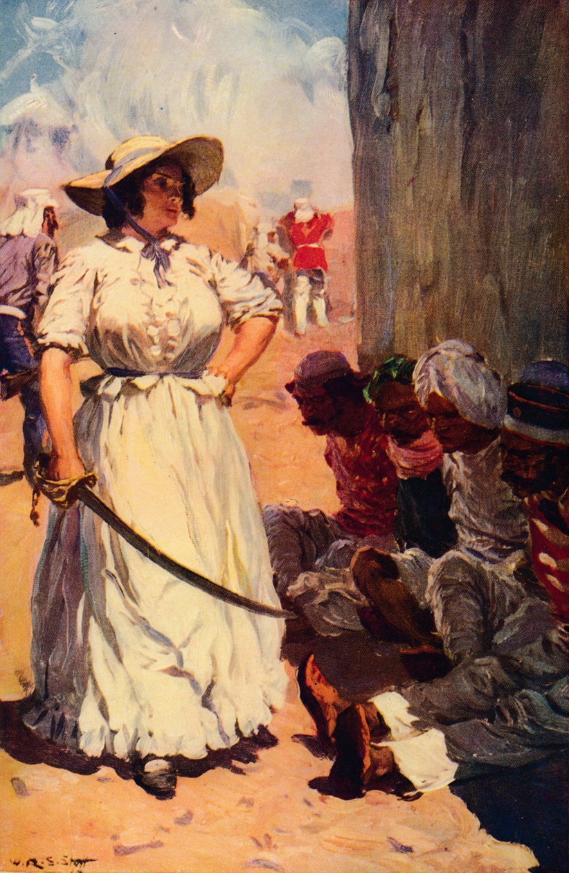 Bridget Widdowson på vakt ved Cawnpore, 1857 c1912 av Unbekannt