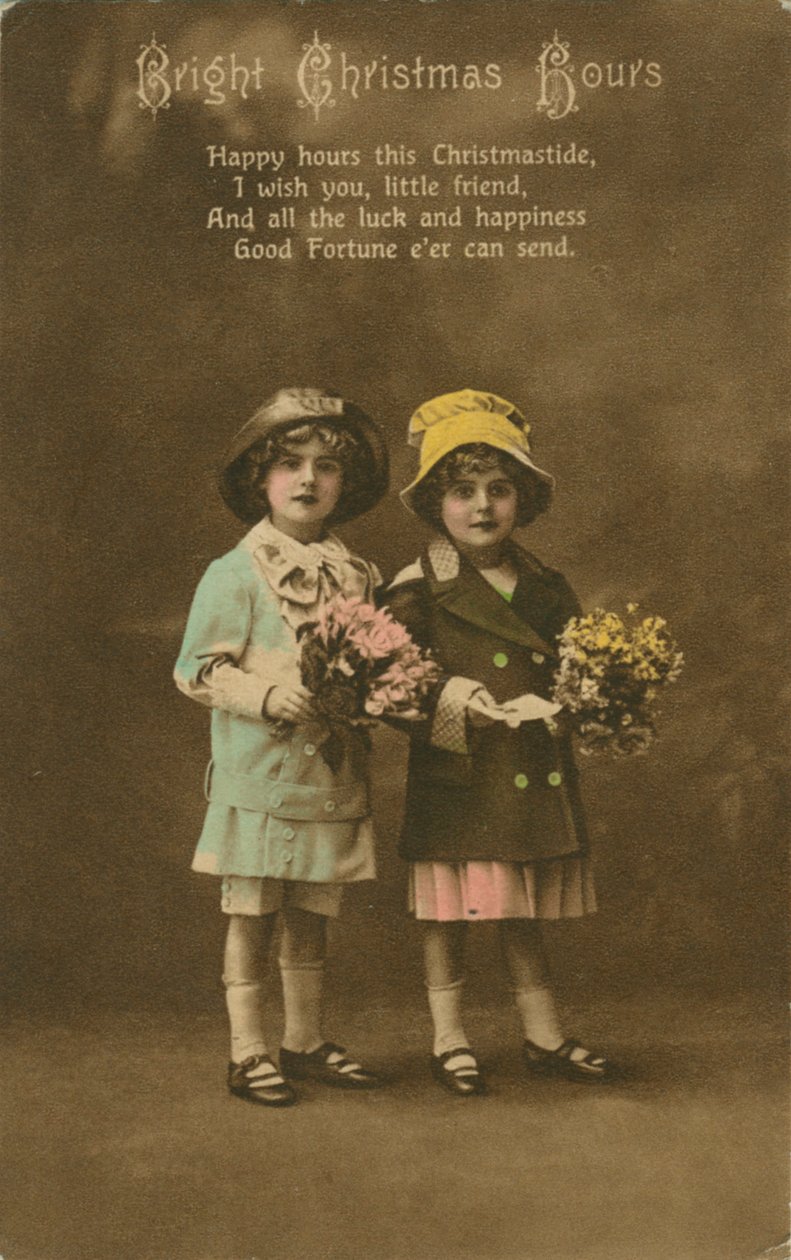 Bright Christmas Hours vintage julekort, c1900 av Unbekannt