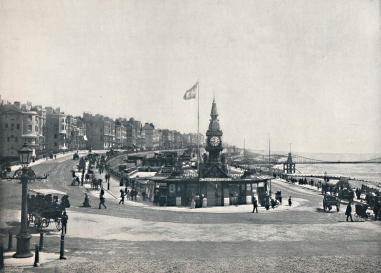 Brighton - Inngang til akvariet, viser kjedebryggen, 1895 av Unbekannt