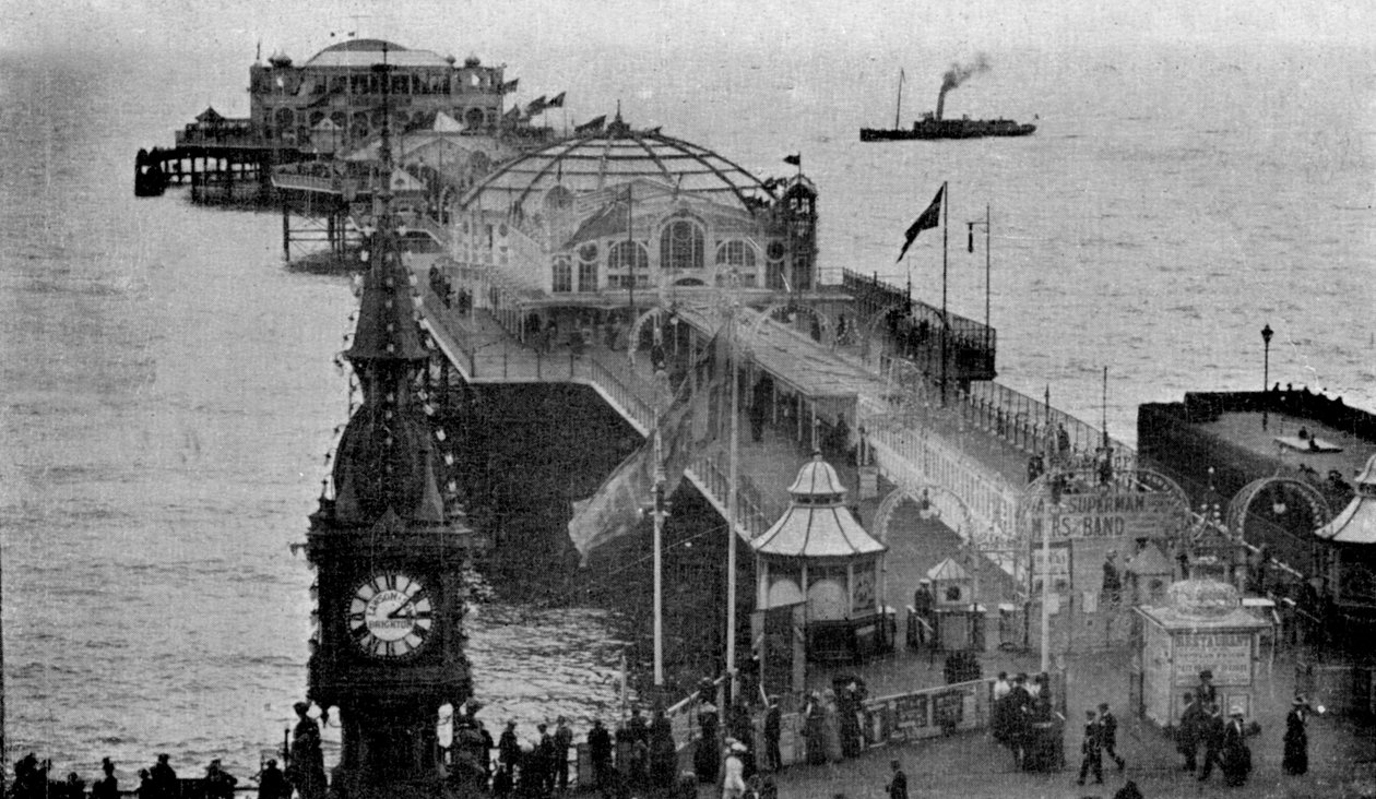 Brighton Aquarium and Palace Pier, Brighton, East Sussex, tidlig på 1900-tallet av Unbekannt