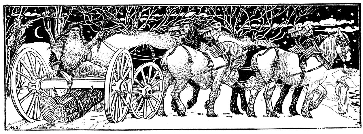 Bringe hjem Juleloggen, 1883 av Unbekannt