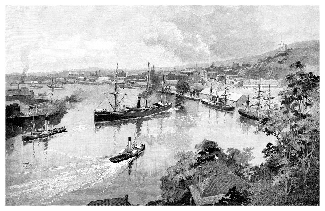Brisbane fra Bowen Terrace, 1886 av Unbekannt