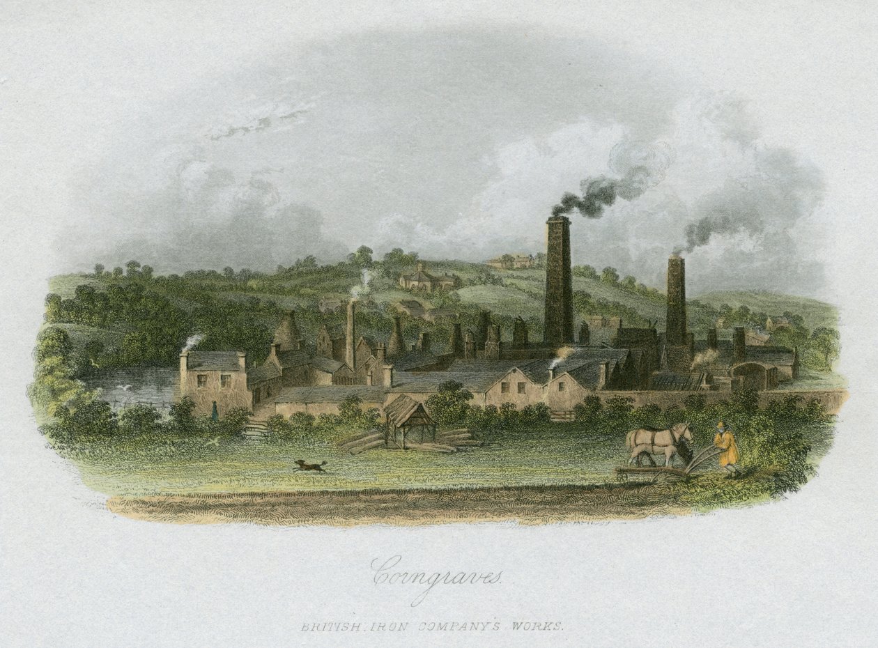 British Iron Company jobber i Corngreaves, nær Halesowen, West Midlands, c1835 av Unbekannt