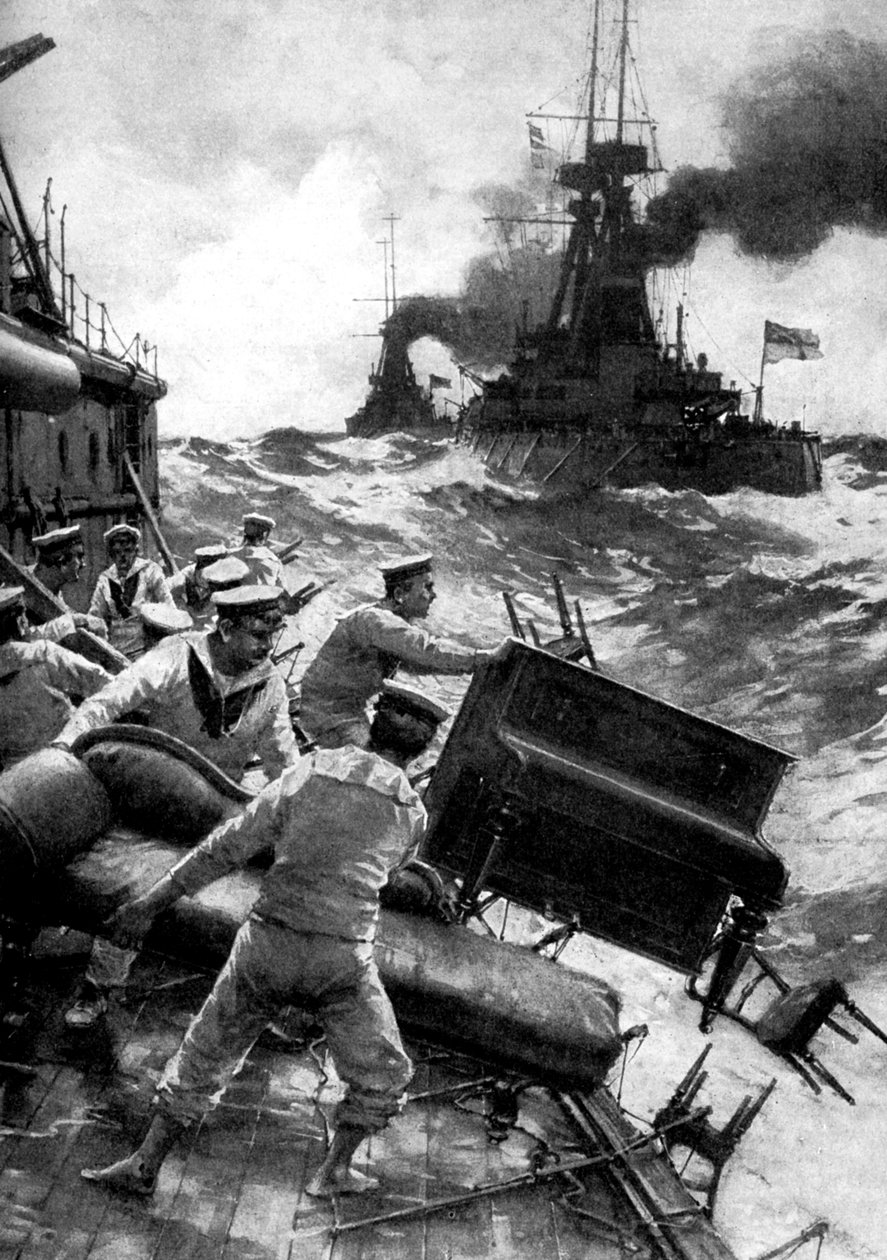 Britiske sjømenn som kaster overbord luksus, Nordsjøen, første verdenskrig, 1914 av Unbekannt