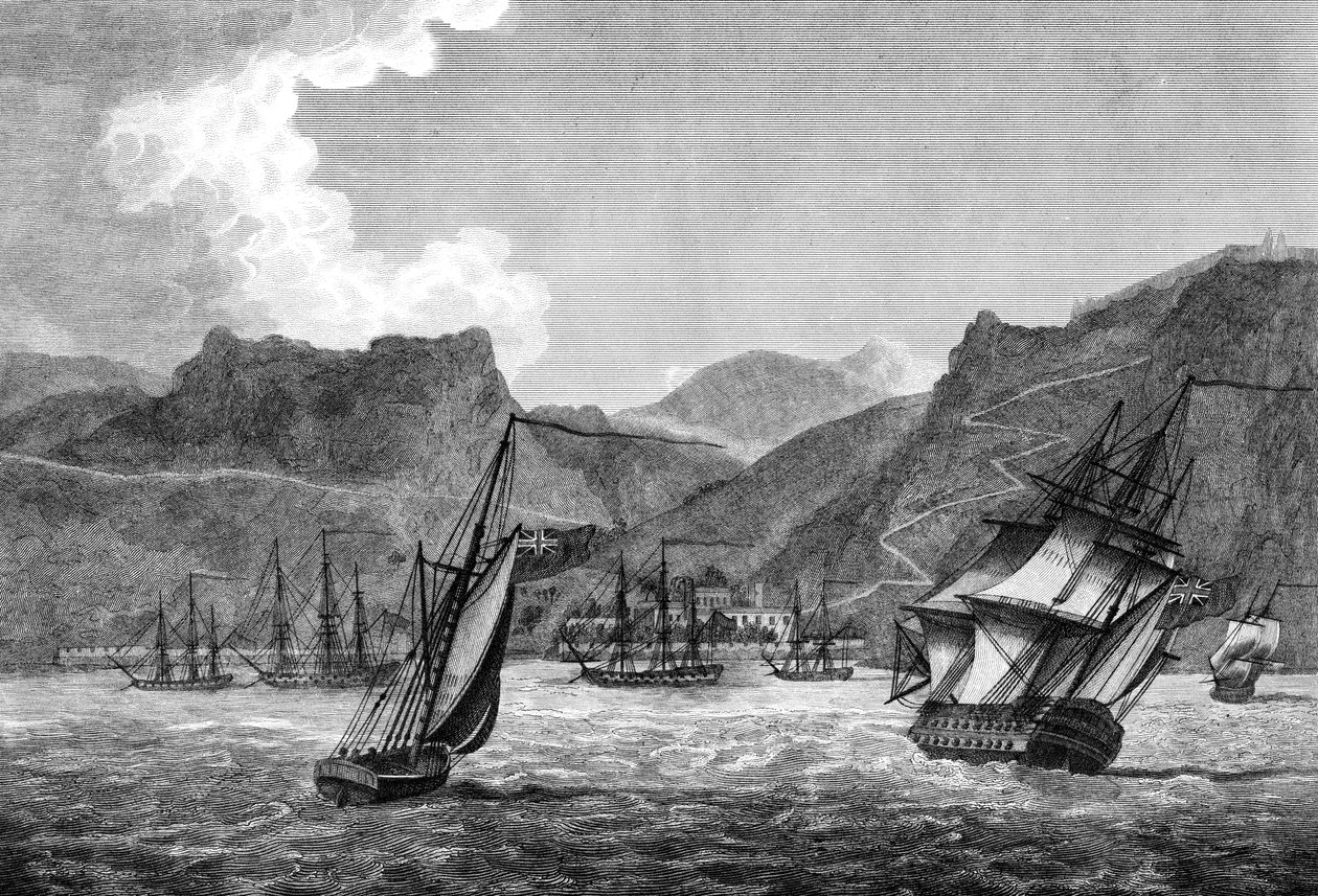 Britisk frakt utenfor St Helena, 1817 av Unbekannt