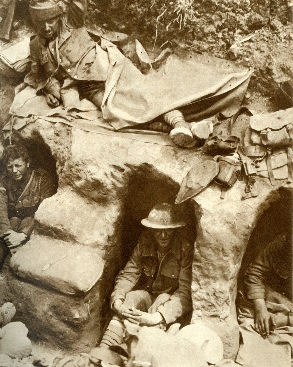 Britiske soldater i skyttergravene ved Thiepval Wood, Frankrike, første verdenskrig, 1916, 1935. av Unbekannt