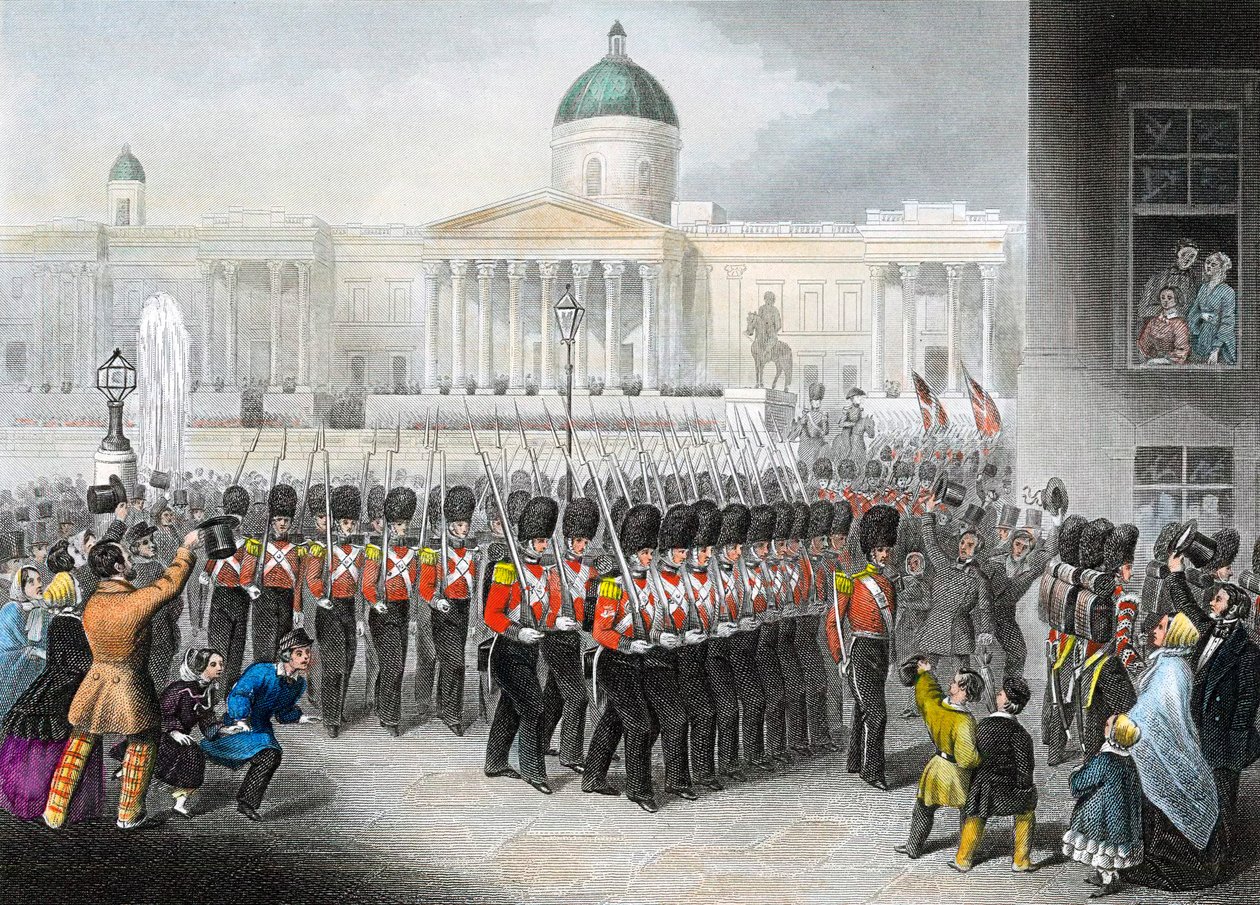 Britiske soldater drar til Krim-krigen Russisk-tyrkisk krig 1853-1856, c1860 av Unbekannt