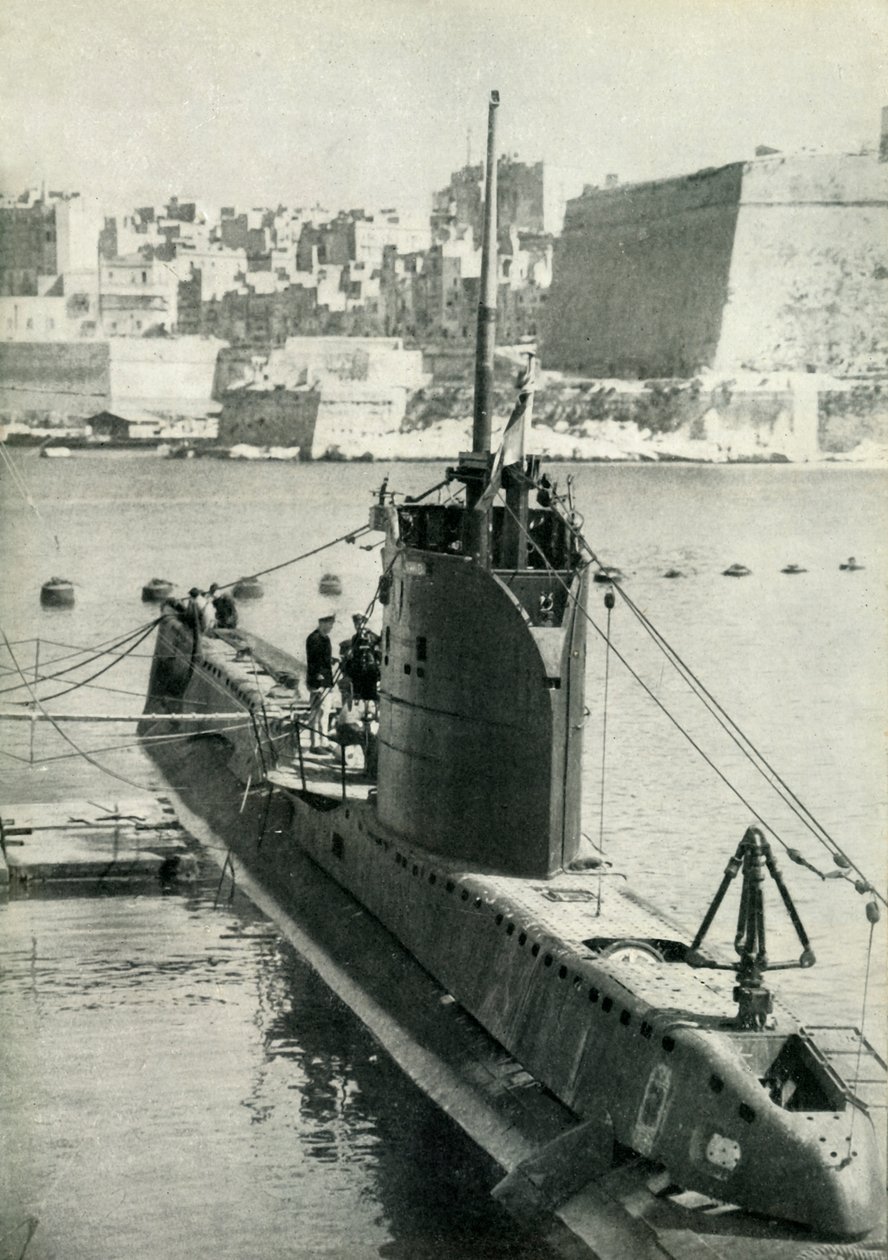 Britisk ubåt på Malta, andre verdenskrig, 1945. av Unbekannt