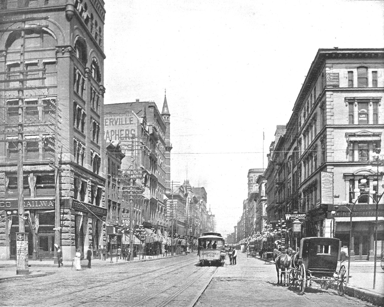 Broadway, nord fra Chestnut Street, St. Louis, Missouri, USA, c1900. av Unbekannt