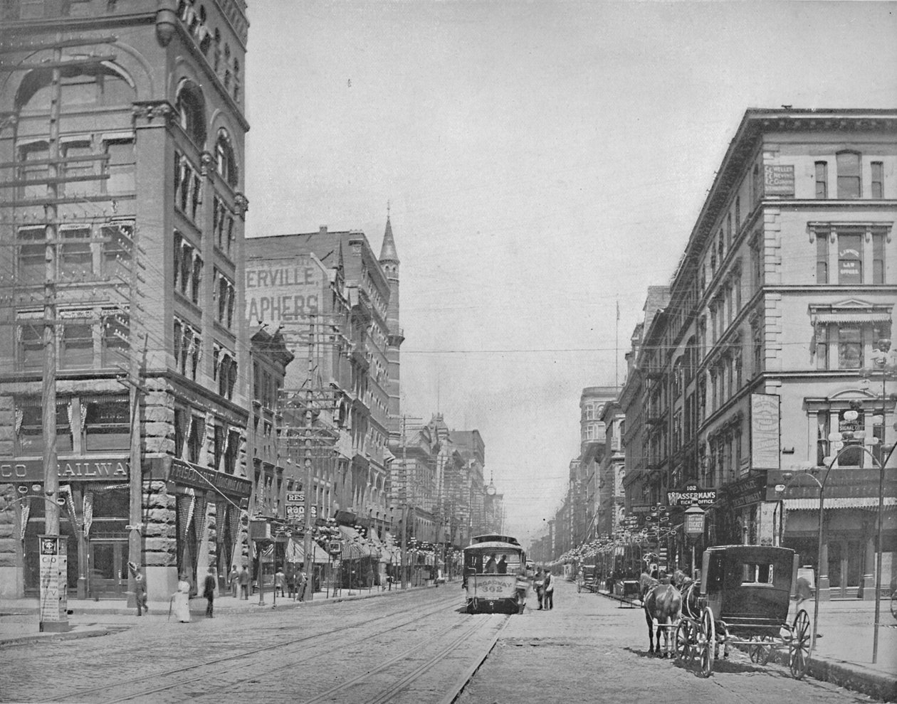 Broadway, nord fra Chestnut Street, St. Louis, c1897. av Unbekannt