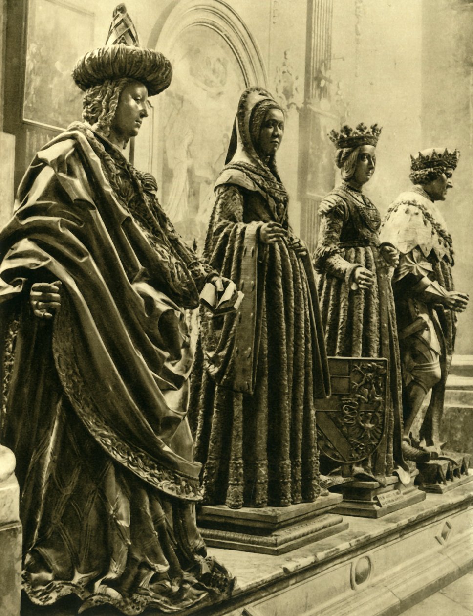 Bronse statuer i Hofkirche, Innsbruck, Tyrol, Østerrike, c1935. av Unbekannt