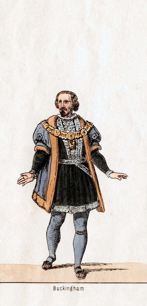 Buckingham, kostymedesign for Shakespeares skuespill, Henry VIII, 1800-tallet av Unbekannt