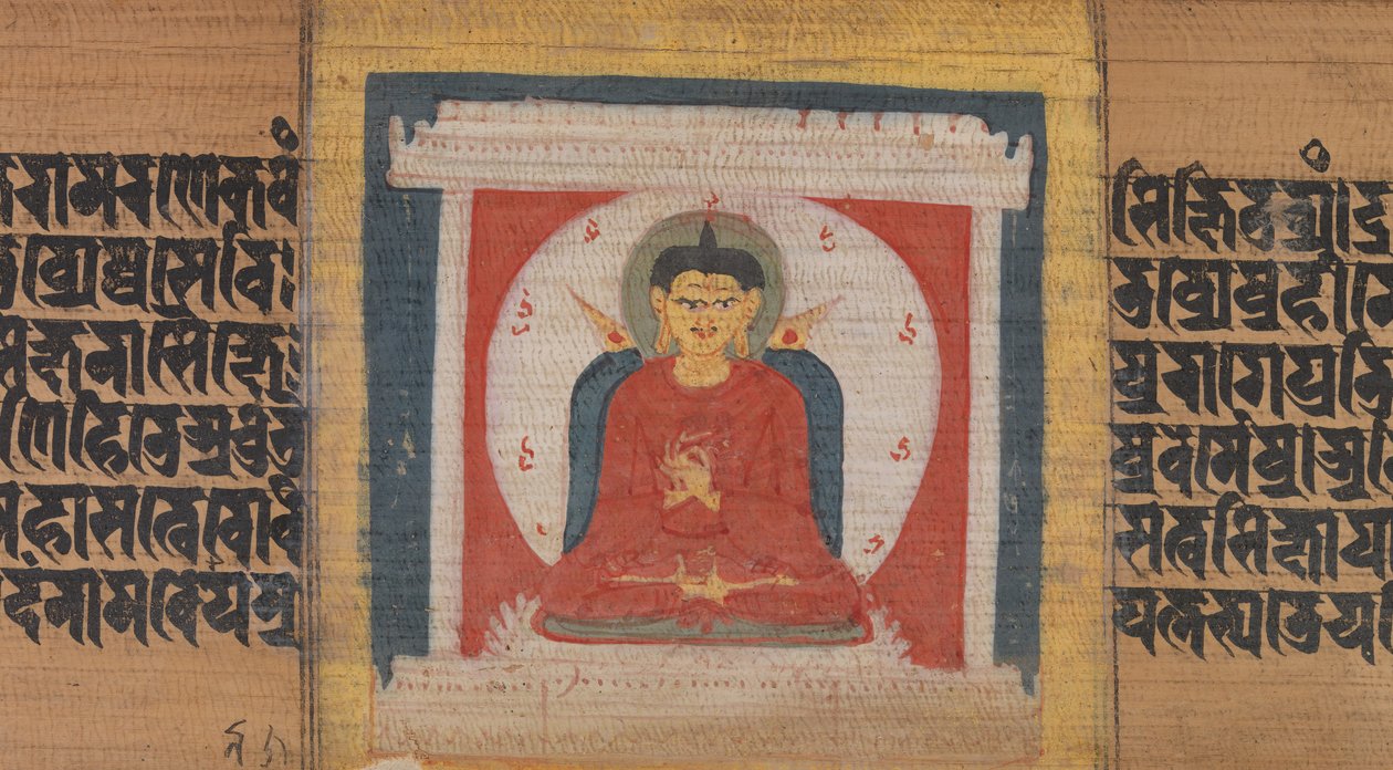 Buddha Enthroned in a Shrine, Leaf from...Pancavimsatisahasrika Prajnaparamita..., ca. 1090. av Unbekannt