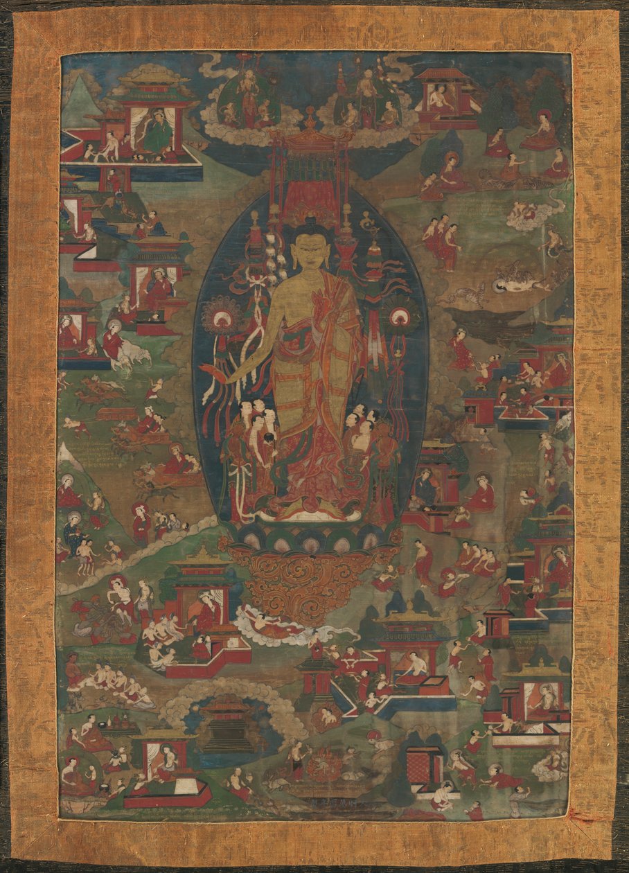 Buddha Shakyamuni og scener fra hans tidligere liv Jataka-fortellinger, 1573-1619. av Unbekannt