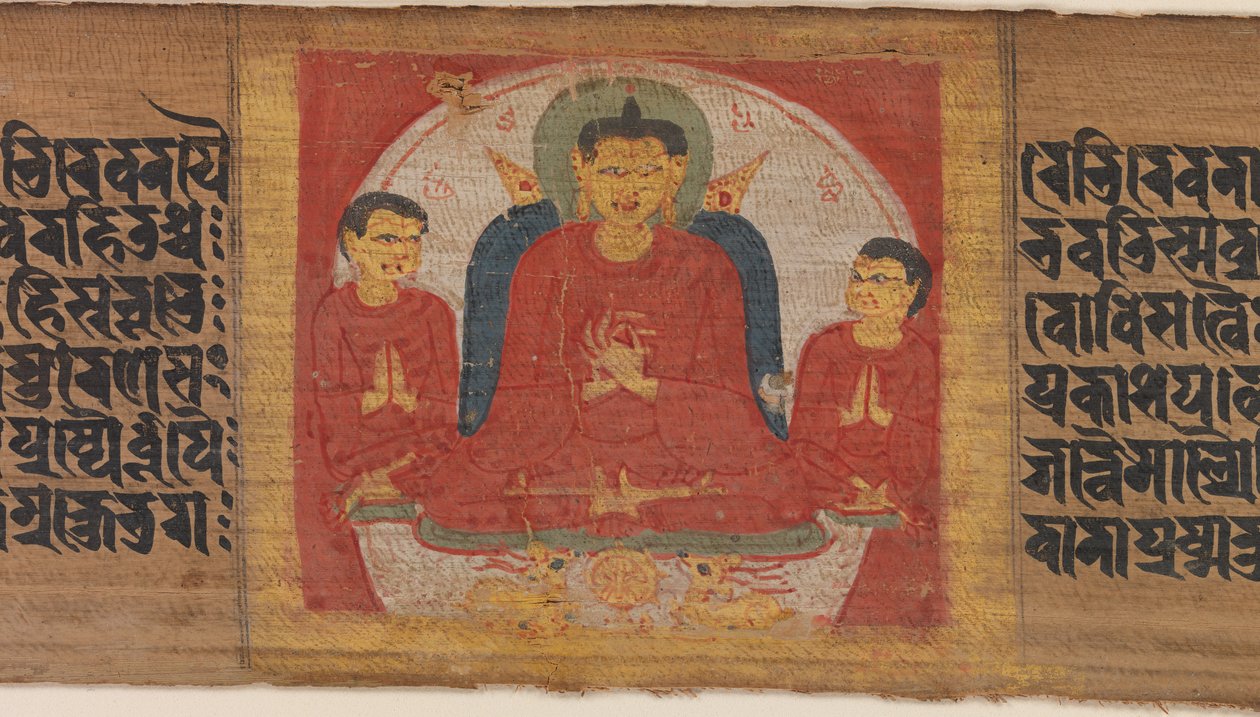 Buddha med hendene hevet i Dharmacakra Mudra..., ca. 1090. av Unbekannt