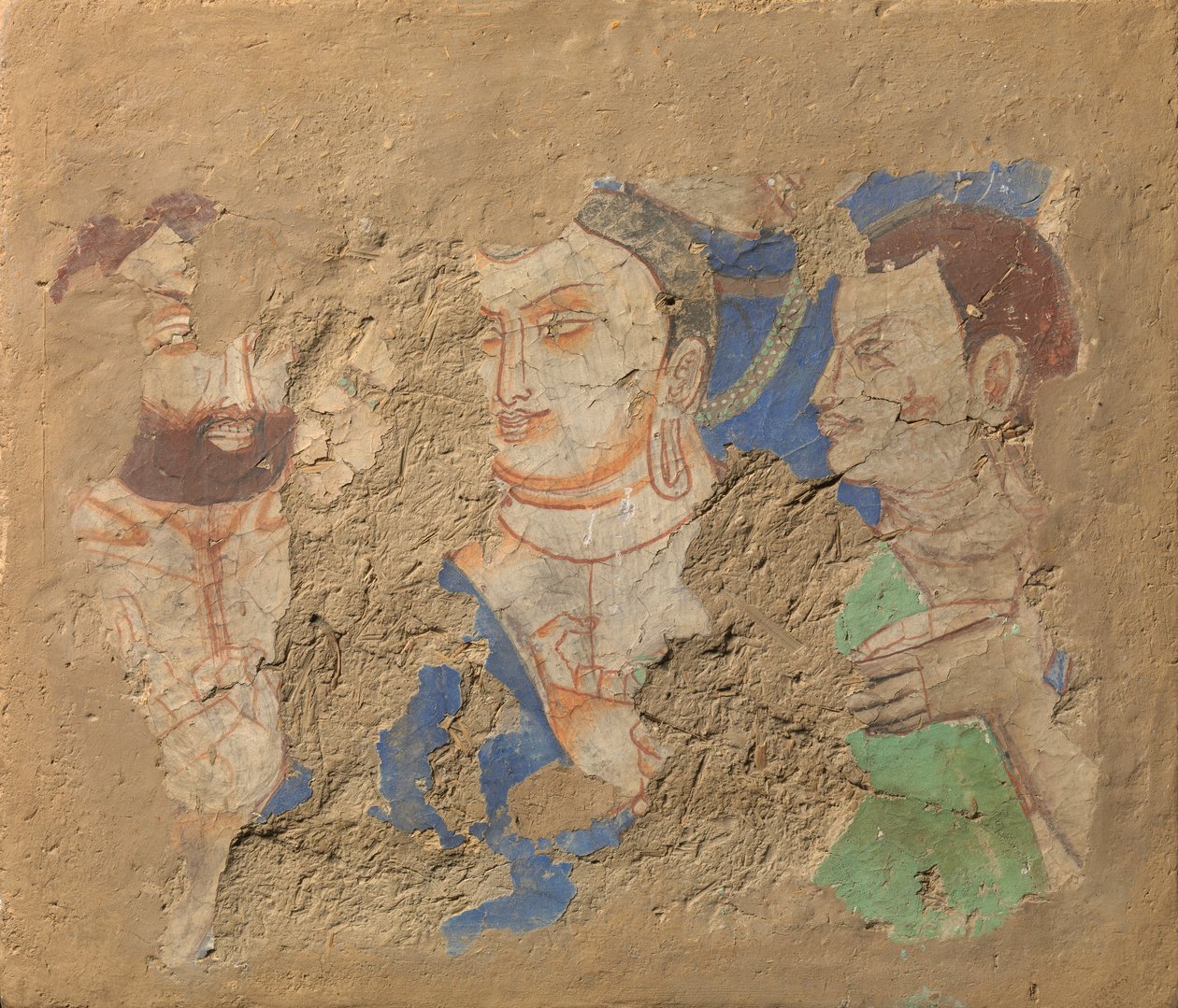 Buddha med to disipler, ca. 6.-7. århundre. av Unbekannt