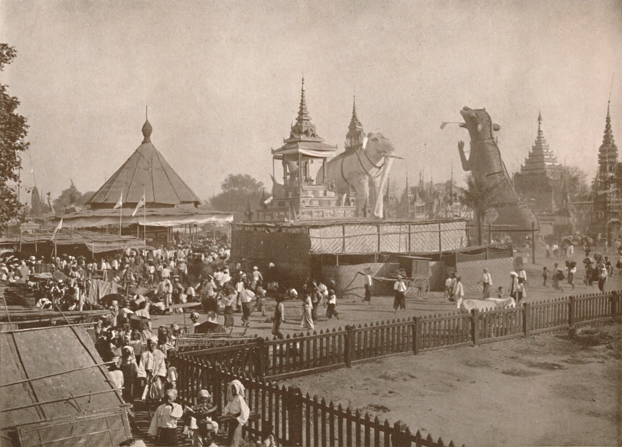 Buddhistisk kremasjonsscene. - A Phoongyi-byan, 1900. av Unbekannt
