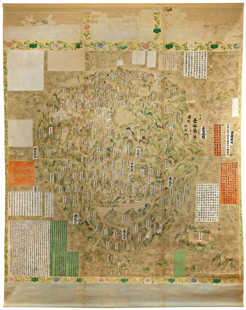 Buddhistisk kart over verden, tidlig på 1700-tallet. av Unbekannt