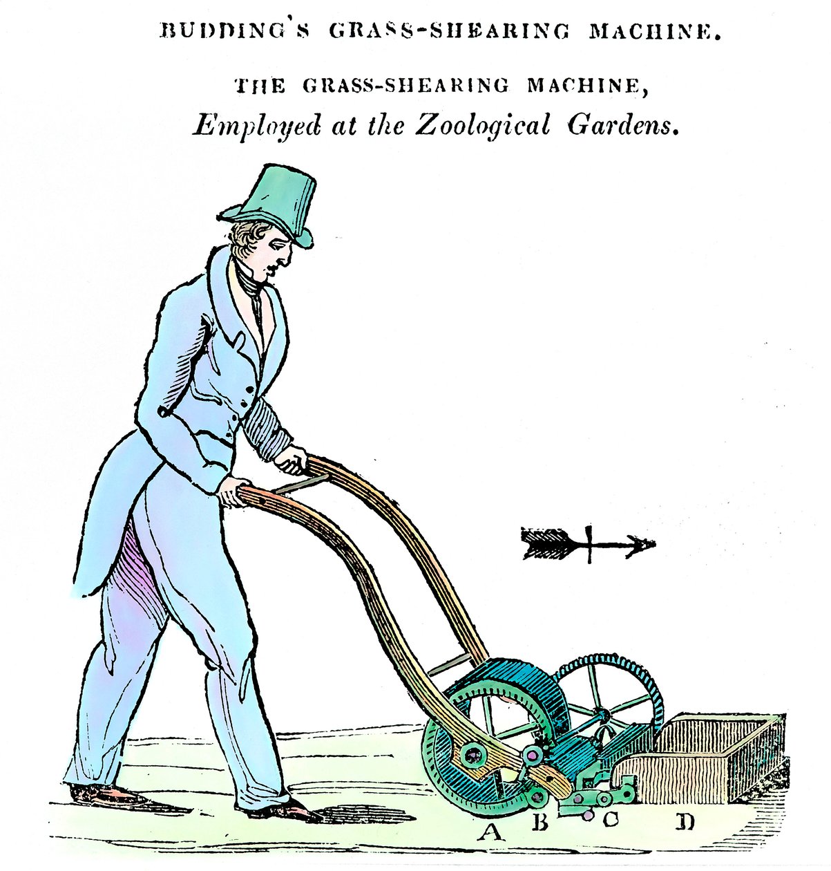 Buddings gressklippemaskin, c1832 av Unbekannt
