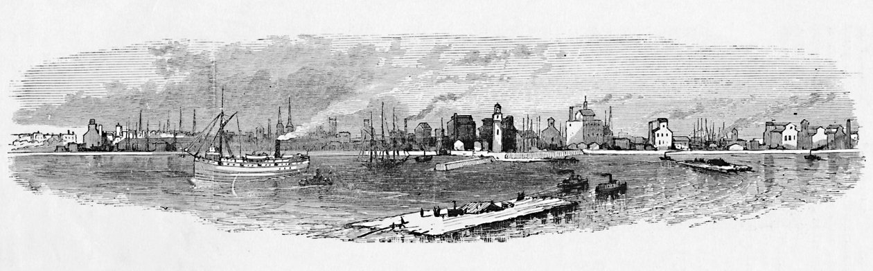 Buffalo Harbor, fra Breakwater, 1883 av Unbekannt
