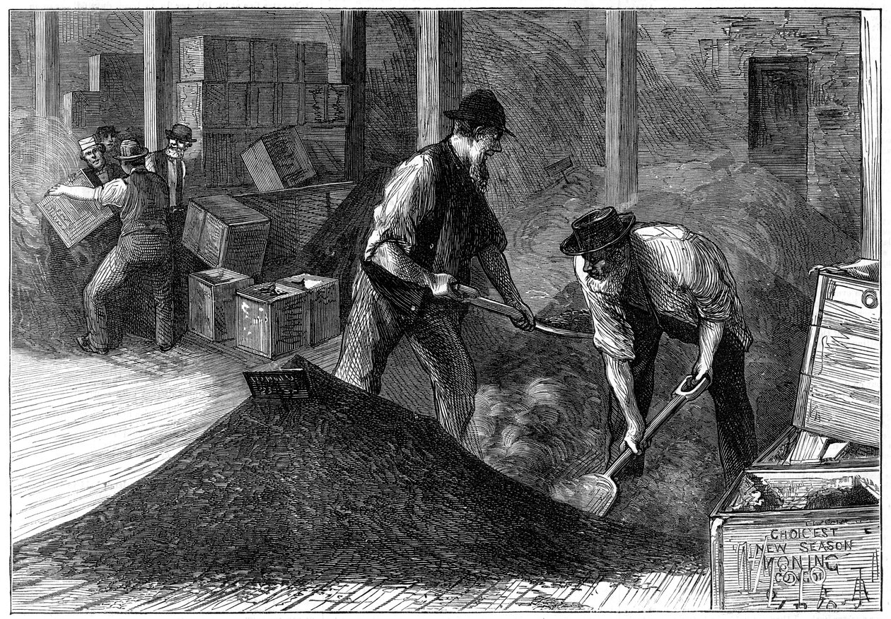 Bulking te på et telager, 1874 av Unbekannt