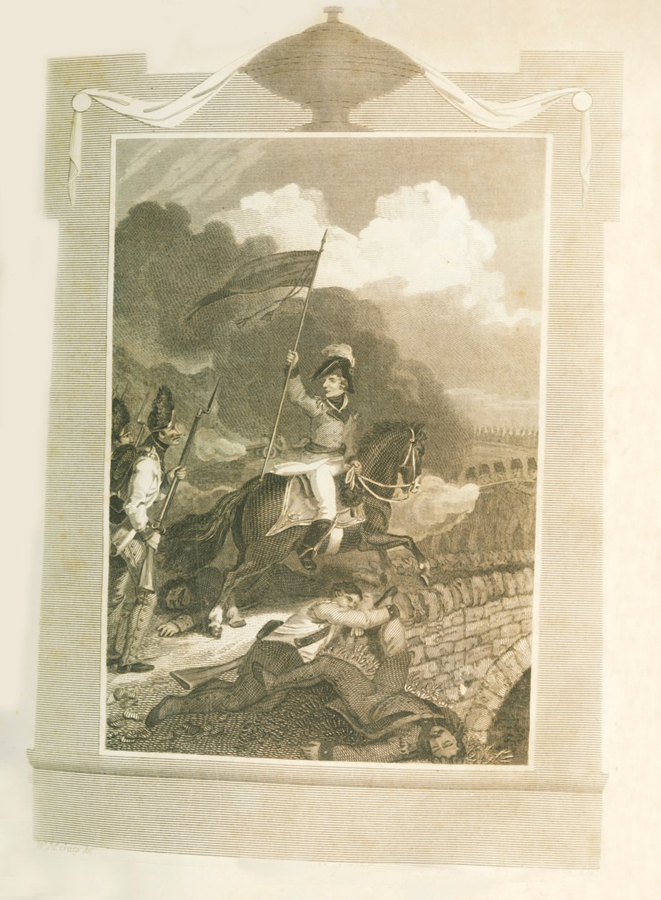 Buonaparte forsøkte å tvinge broen til Arcole, 1796, 1816. av Unbekannt