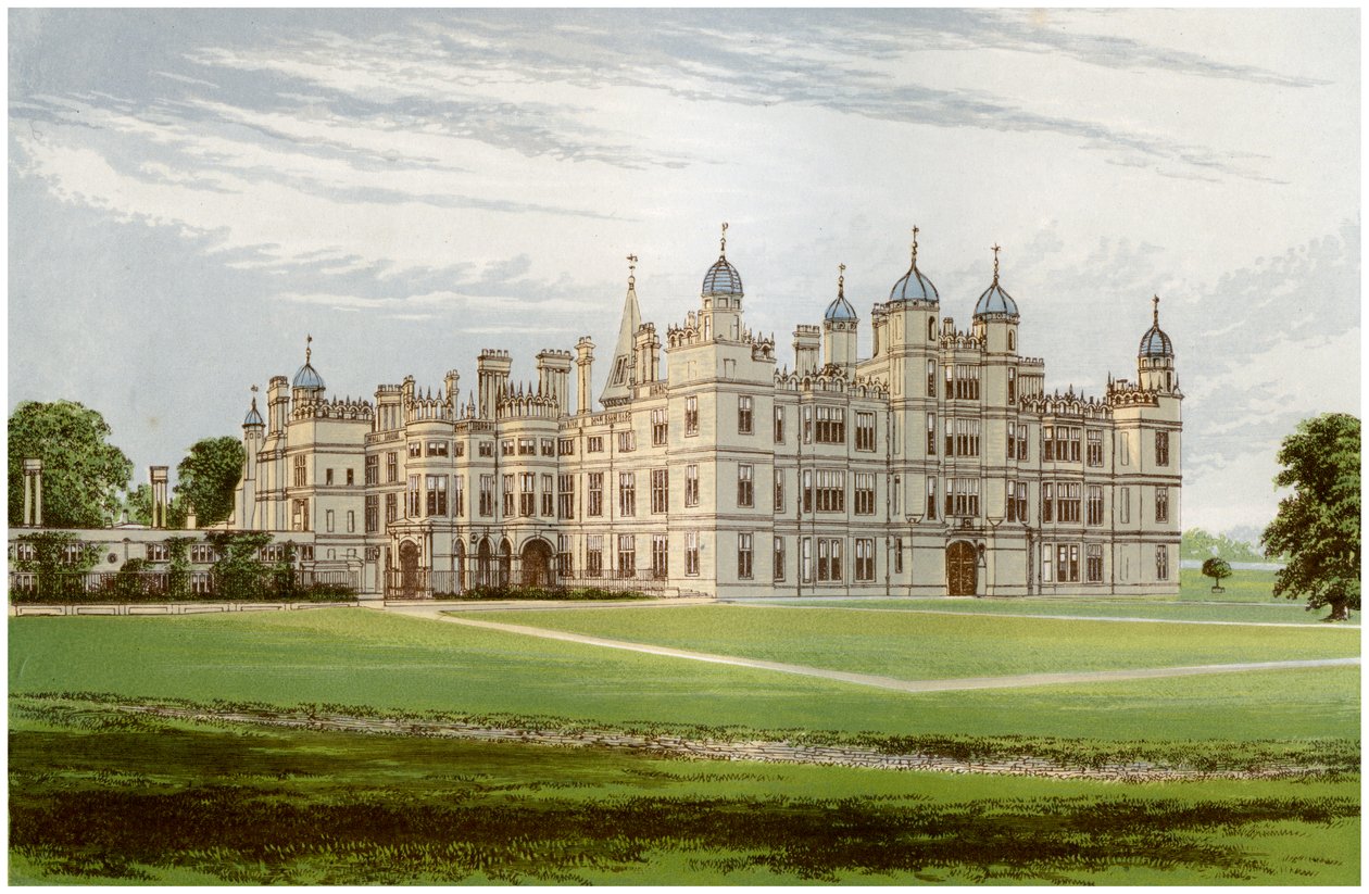Burghley House, Lincolnshire, hjemmet til Marquis of Exeter, c1880 av Unbekannt
