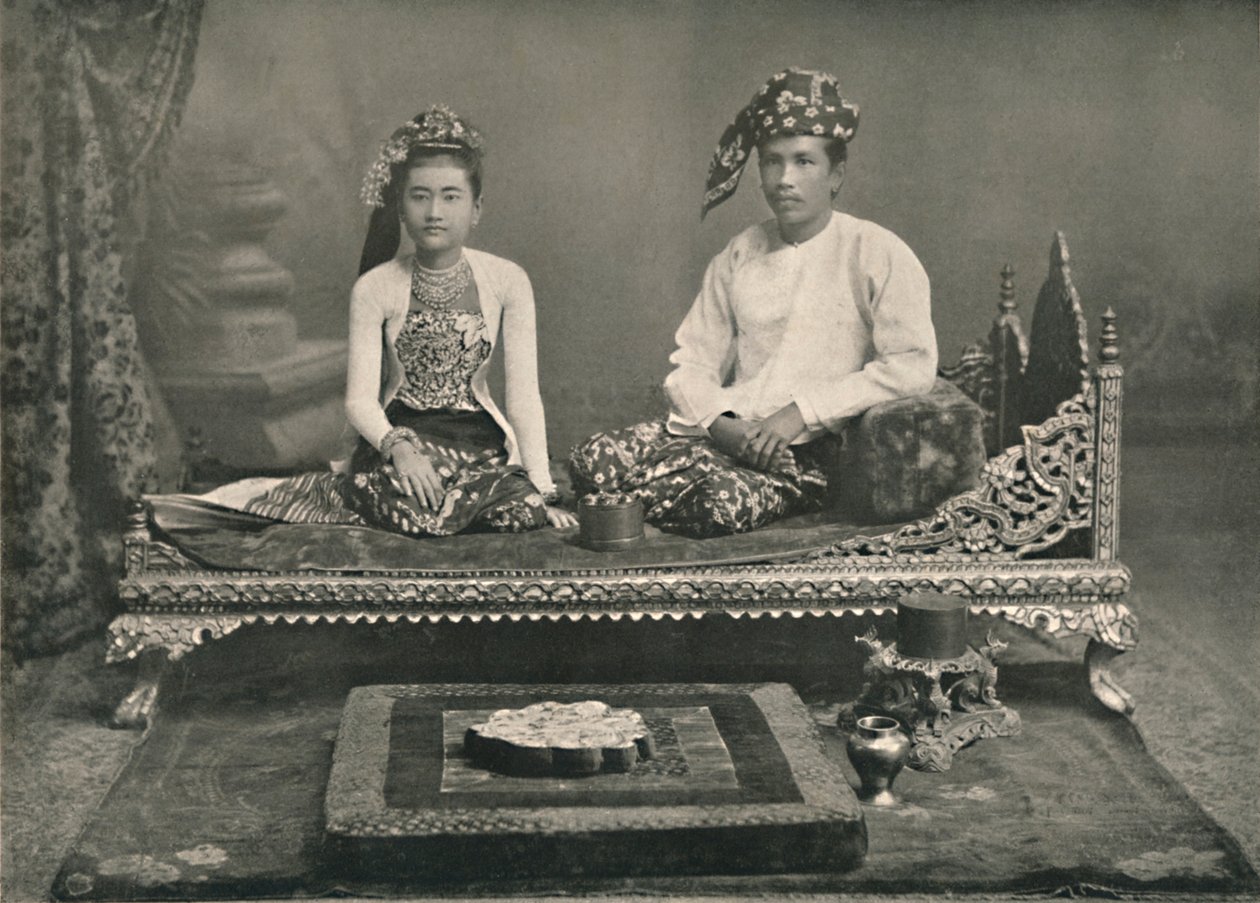 Burmesisk prins og prinsesse, 1900. av Unbekannt