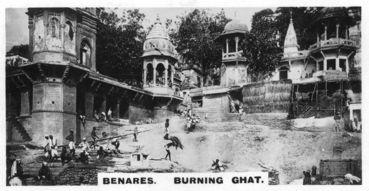 Burning Ghat, Benares, India, c1925 av Unbekannt