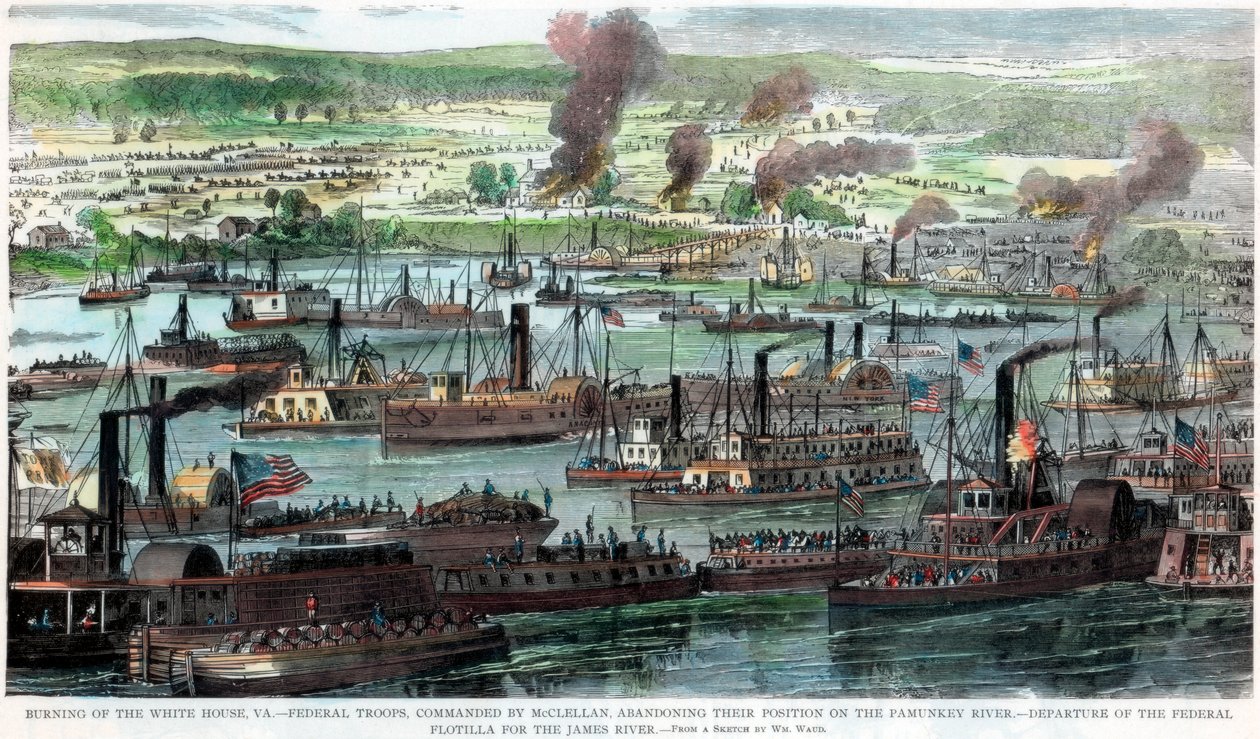 Brenning av Det hvite hus, Virginia, amerikansk borgerkrig, 26. juni 1862 av Unbekannt