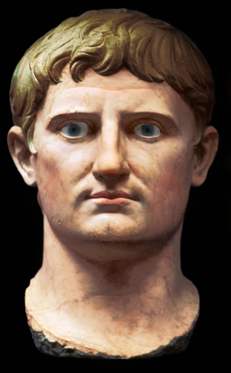 Byste av den romerske keiseren Augustus, 1. århundre f.Kr av Unbekannt