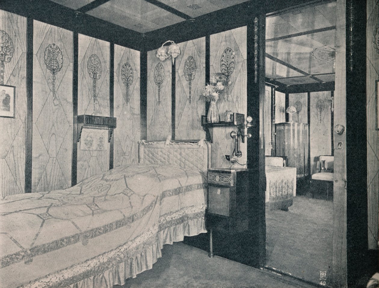 Cabin-De-Luxe på den nordtyske Lloyd SS. Kronprinzessin Cecilie, c1907 av Unbekannt