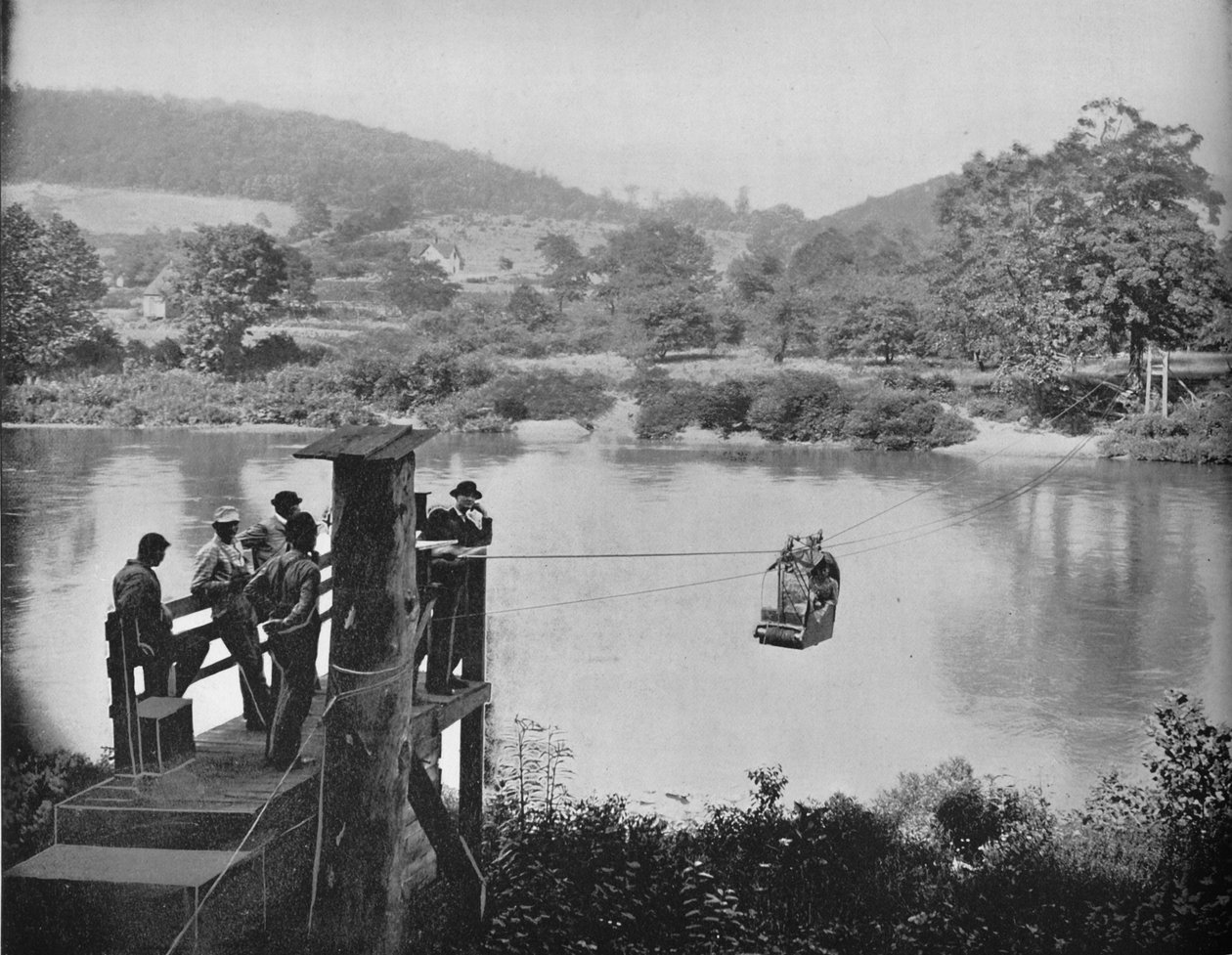 Cable Ferry, nær La Colle, Penn, c1897. av Unbekannt