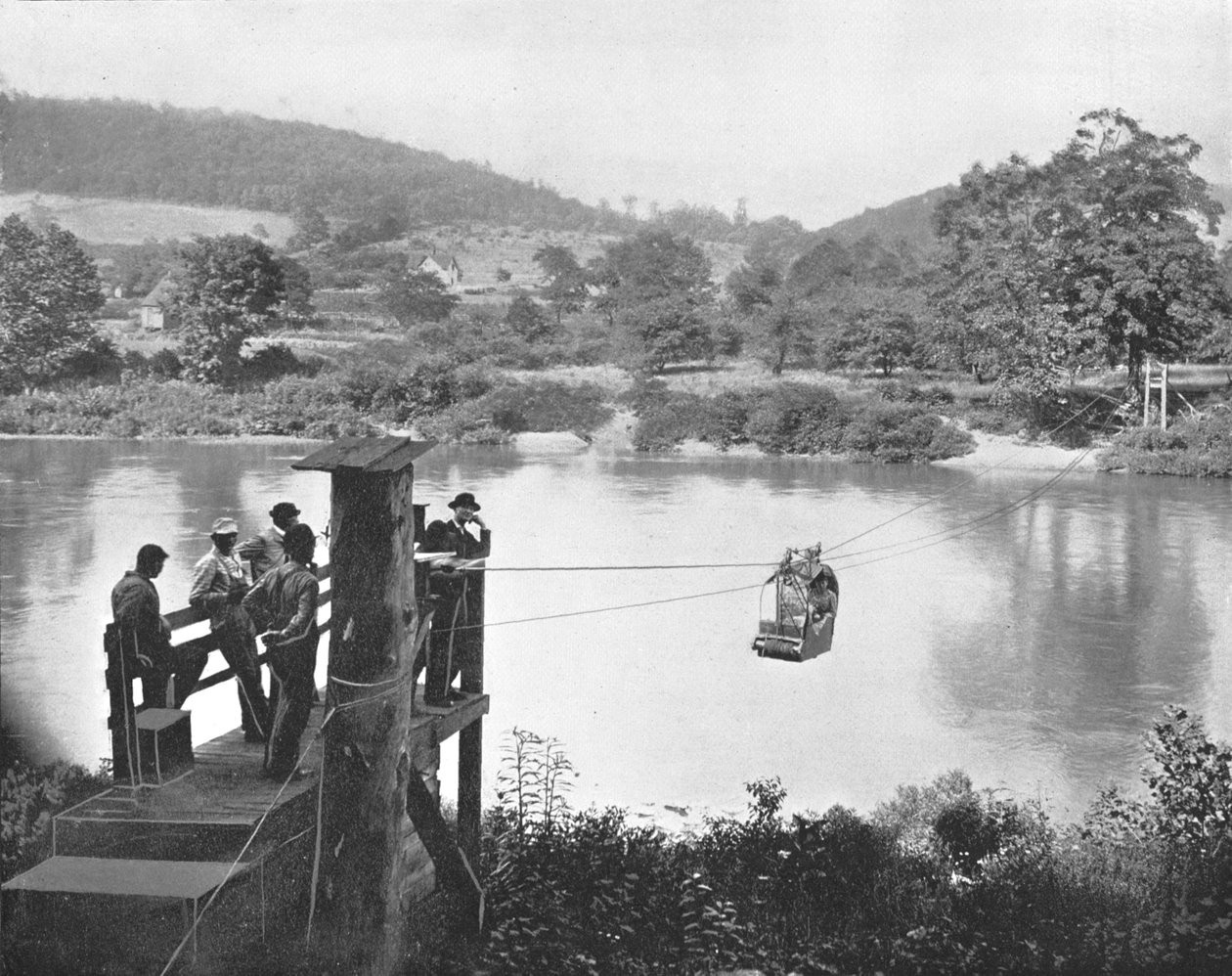 Cable Ferry, nær La Colle, Pennsylvania, USA, c1900. av Unbekannt