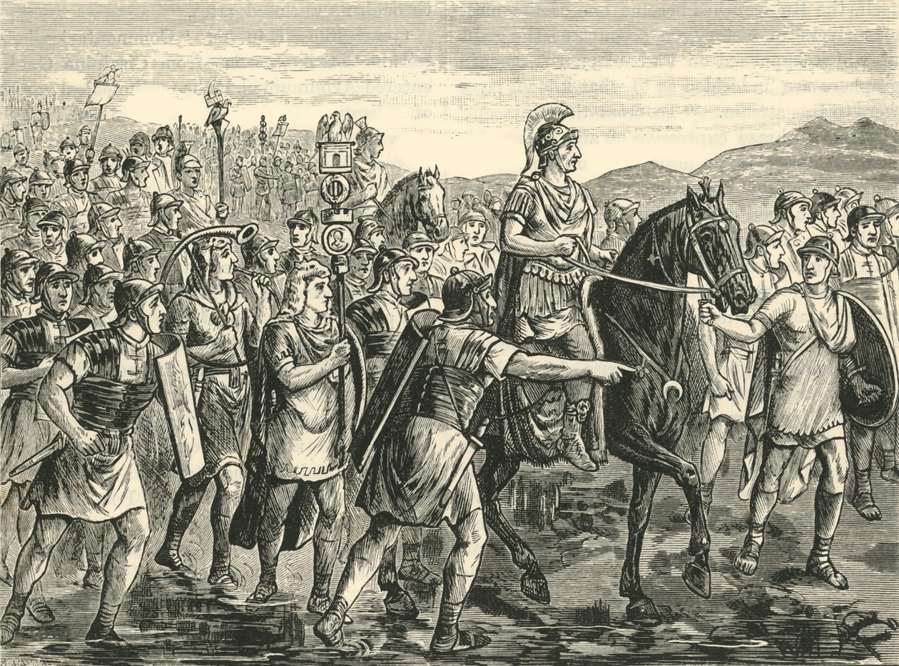 Caesar Crossing the Rubicon, 1890. av Unbekannt
