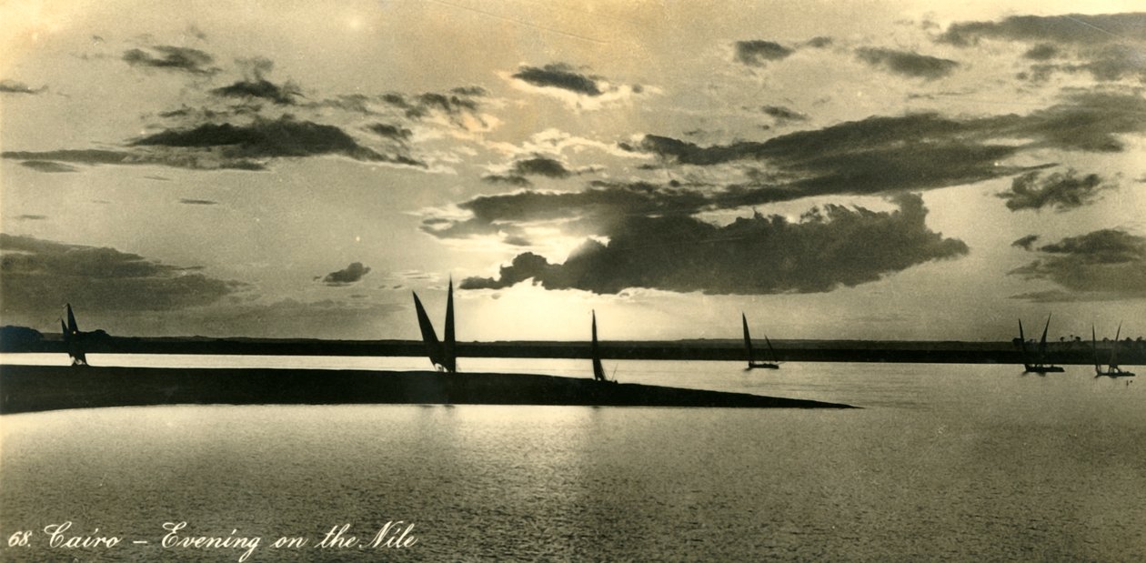Kairo - Kveld på Nilen, c1918-c1939. av Unbekannt