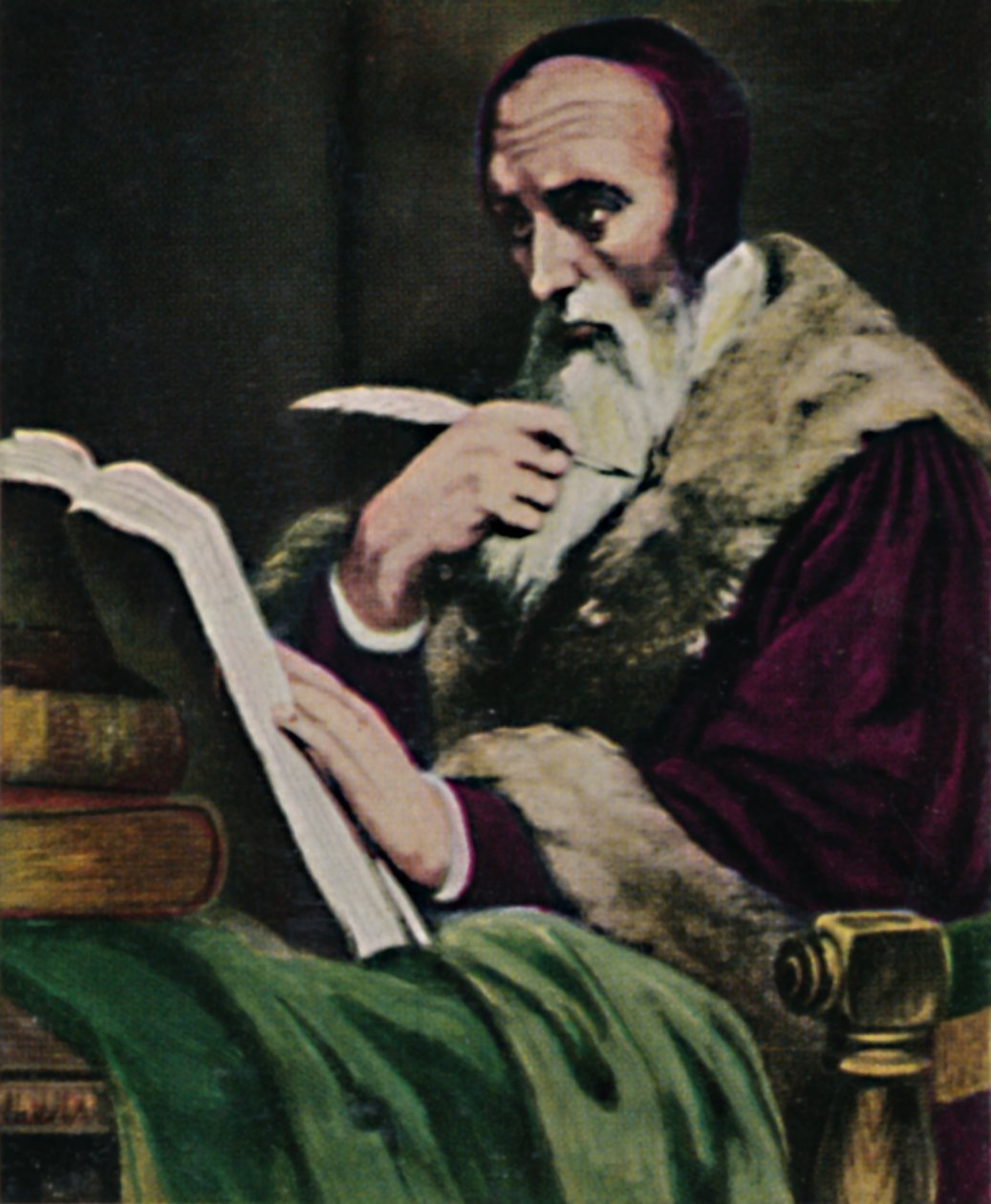 Calvin 1509-1564. - Maleri av Scheffer, 1934. av Unbekannt