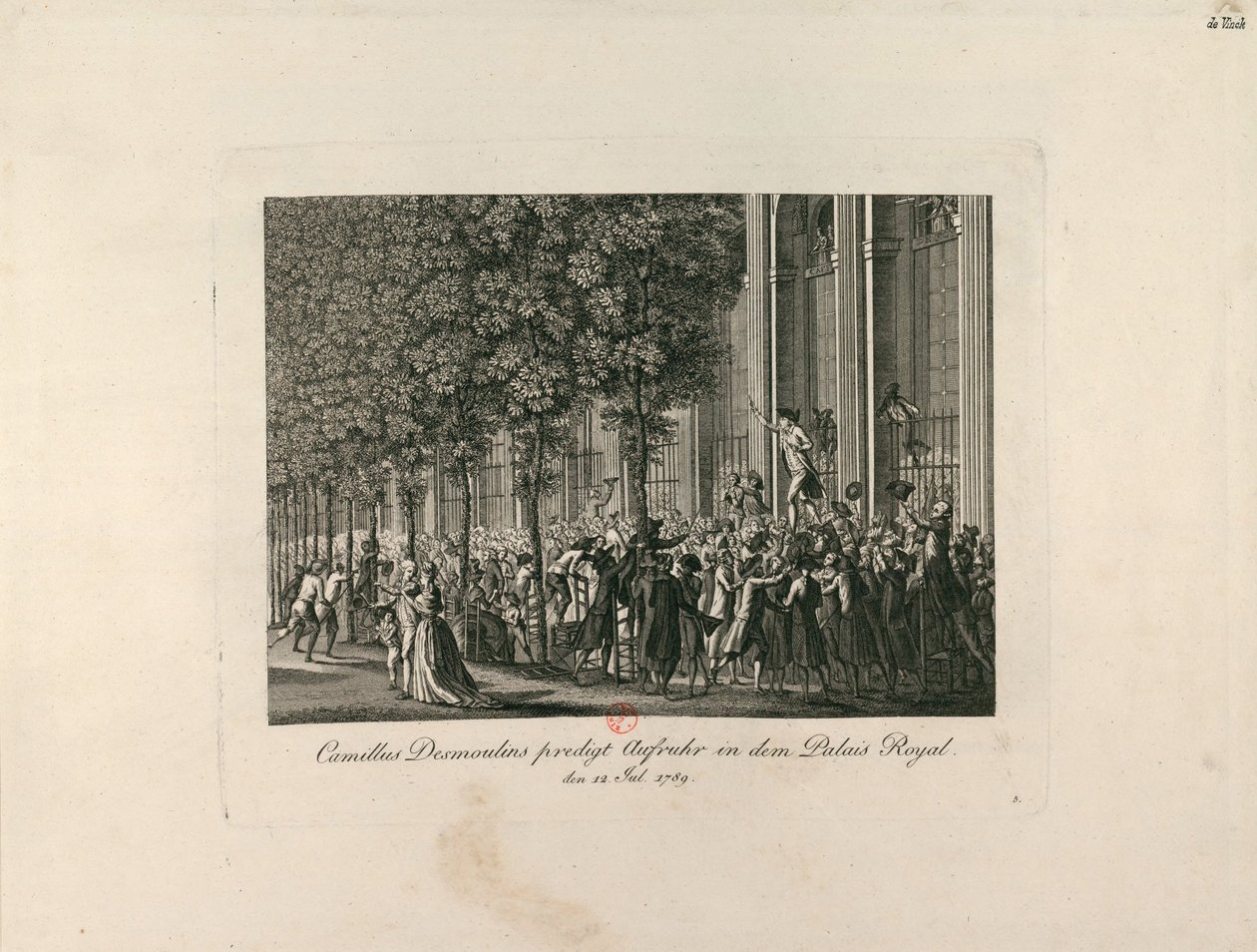 Camille Desmoulins i Palais Royal Gardens, ca. 1797-1800. av Unbekannt