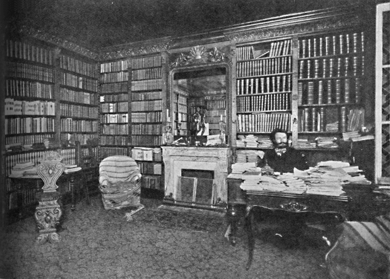 Camille Flammarion - The Distinguished Astronomer Among His Books, c1925 av Unbekannt