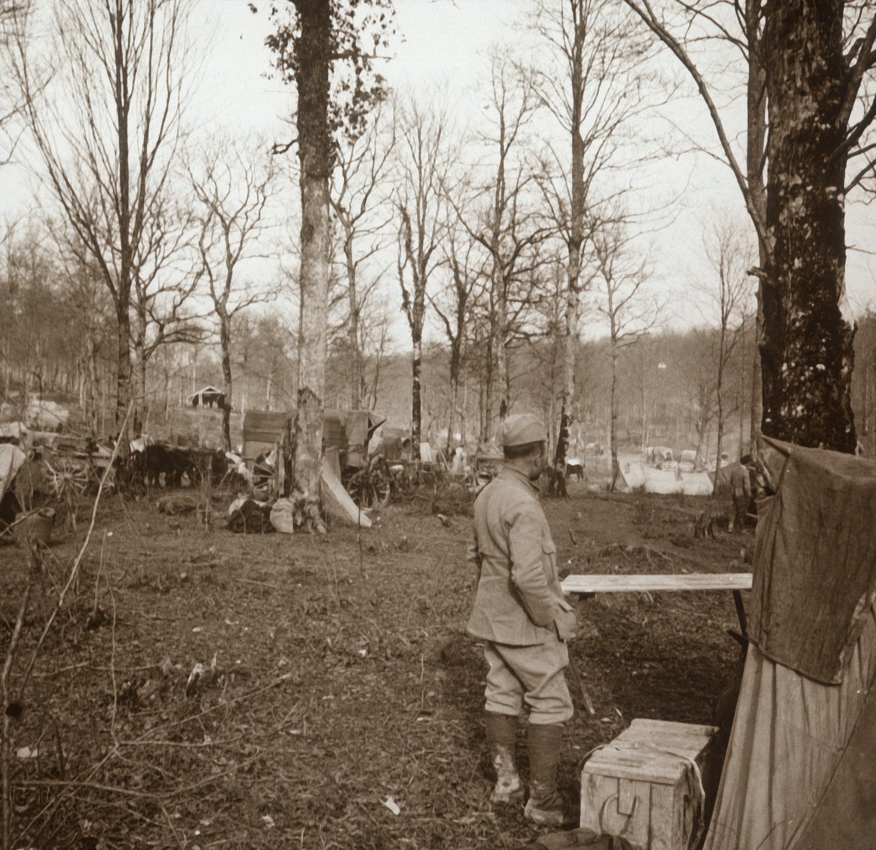 Camp, Genicourt, Nord-Frankrike, c1914-c1918 av Unbekannt