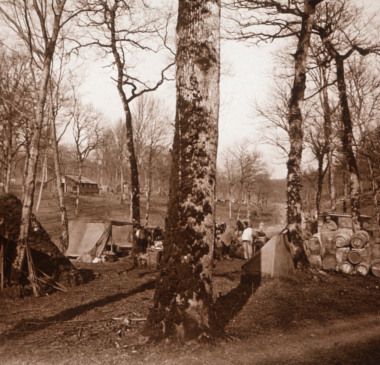 Camp, Genicourt, Nord-Frankrike, c1914-c1918 av Unbekannt