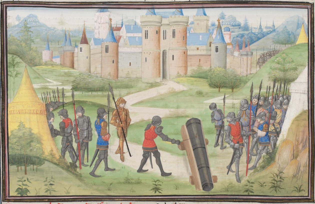 Korsfarernes leir nær Jerusalem. Miniatyr fra Historia av William av Tyrus, 1460-tallet av Unbekannt