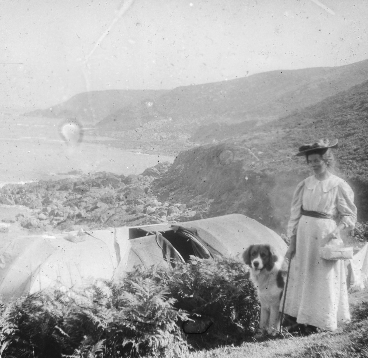 Camping, sent på 1800- eller begynnelsen av 1900-tallet av Unbekannt