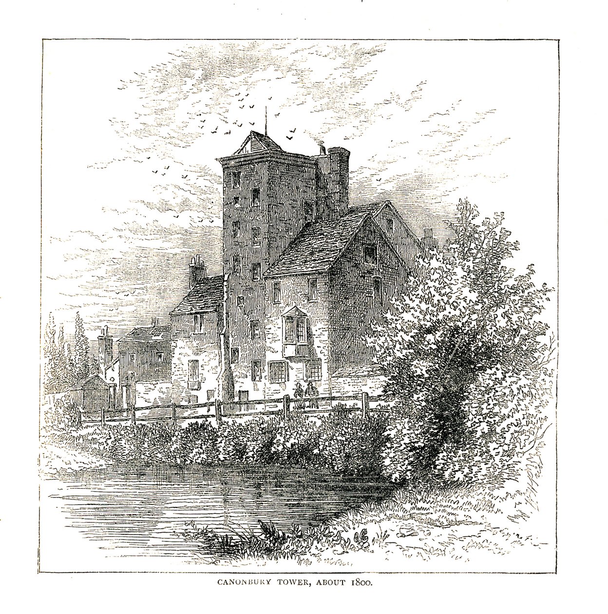 Canonbury Tower rundt 1800, 1878 av Unbekannt