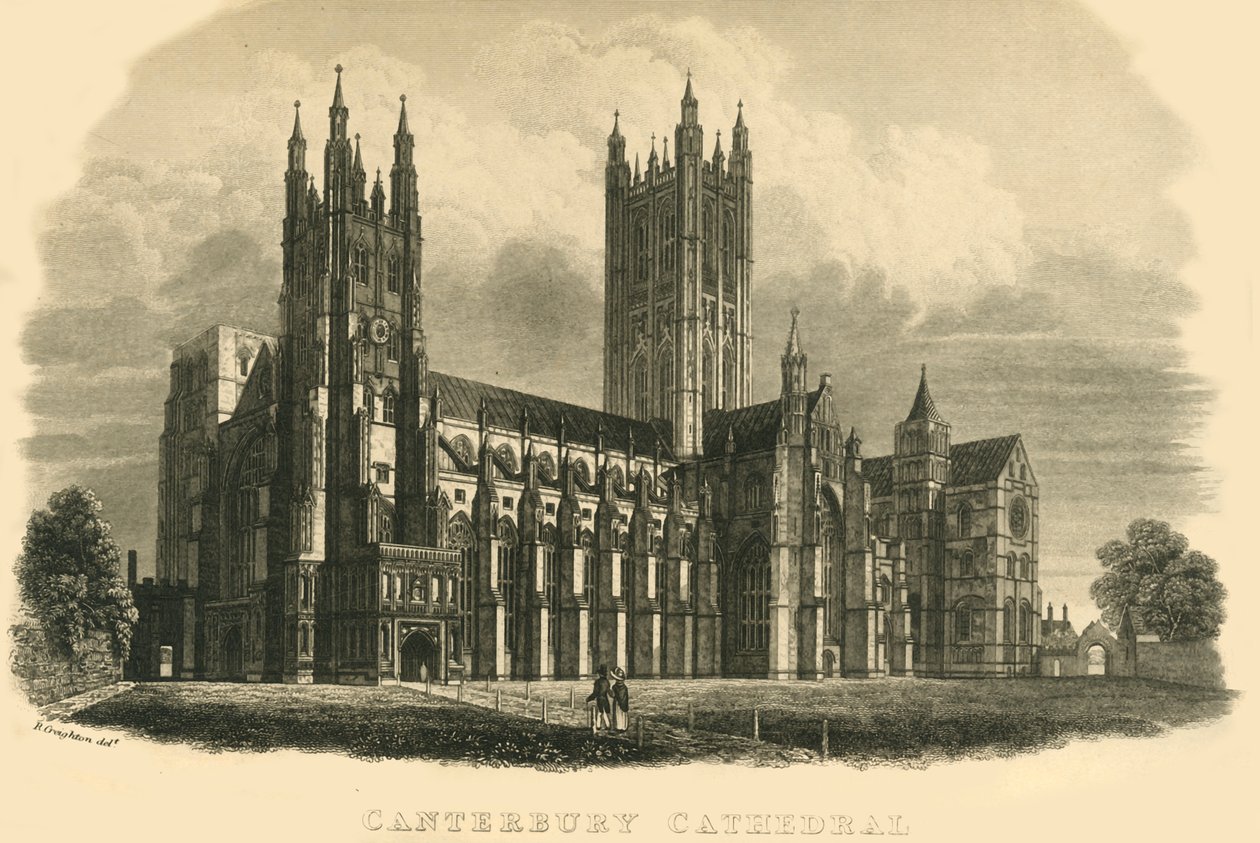Canterbury Cathedral, tidlig på midten av 1800-tallet. av Unbekannt